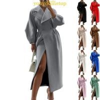 ราคา เสื้อโค้ท YOUYO มีกระดุมสองแถว ปกเสื้อแบบโคมไฟ สไตล์เทรนช์ สำหรับฤดูใบไม้ร่วงและฤดูหนาว (51252377931)