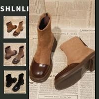 ราคา รองเท้าเย็บปะติดปะต่อกันอเนกประสงค์ของผู้หญิงสําหรับฤดูใบไม้ร่วงฤดูหนาวสไตล์เกาหลีสั้นกลับซิปหนา พื้นรองเท้า รองเท้า (49350971726)