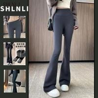 ราคา กางเกงขาม้าสไตล์ลำลองลายเรียบ สำหรับฤดูใบไม้ร่วงและฤดูหนาว มีขนแกะและเอวสูง (40826041656)