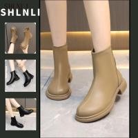 ราคา รองเท้าบูทสั้นผู้หญิง สไตล์เกาหลี อินเทรนด์ สำหรับฤดูใบไม้ร่วงและหนาว ออกแบบมาเพื่อความอเนกประสงค์ และมีส้นเตี้ย (55252483879)