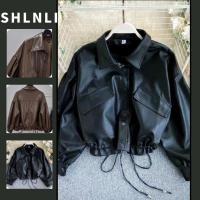 ราคา เสื้อแจ็คเก็ตหนังทรงหลวม สไตล์เกาหลี สำหรับฤดูใบไม้ผลิและใบไม้ร่วง สีทึบหนา (42210617129)