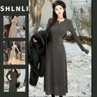 ราคา ชุดเดรสแขนยาวสำหรับฤดูกาลหนาว สไตล์เรียบหรู มีการออกแบบเอวพิเศษ (41770526887)