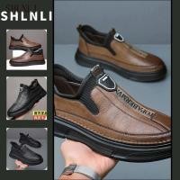 ราคา Four Season Mens หนังนุ่มน้ําหนักเบา Anti Slip One Foot Low Top รองเท้า Leisure และธุรกิจรองเท้าหนัง Soled นุ่ม (40969351874)