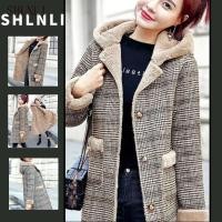 ราคา แจ็คเก็ตลายสก็อตหนานุ่มสำหรับผู้หญิง สวมใส่ง่ายในฤดูหนาว มาพร้อมกระดุม (40820264549)