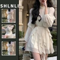 ราคา ชุดชีฟองแขนยาวสำหรับผู้หญิง ดีไซน์ย้อนยุคสไตล์ฝรั่งเศส กะโปรงเข้ารูปรัดรอบ (40718378260)