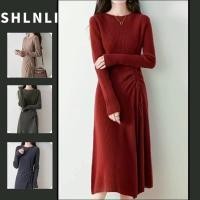 ราคา ฤดูใบไม้ร่วงและฤดูหนาวผู้หญิงสีทึบสลิมฟิตกลางความยาวชุดสไตล์เกาหลีสบายๆ เชือกรูด เอว อเนกประสงค์ถักกระโปรงยาว (40517398418)