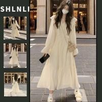 ราคา ผู้หญิงวันหยุดใบบัวขอบแขนยาวชุดสําหรับฤดูใบไม้ผลิฤดูใบไม้ร่วงเกาหลีหวานสลิมมิ่งโปโลคอปกชุดยาว (40469941412)