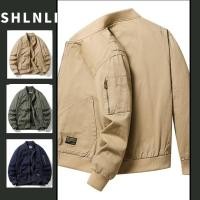 ราคา แจ็คเก็ตเบสบอลผ้าฝ้ายแท้สำหรับผู้ชาย ทรงหลวมแขนยาว สไตล์อเนกประสงค์ สวมใส่ง่ายในฤดูใบไม้ผลิและฤดูใบไม้ร่วง (28239197775)