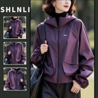 ราคา การพักผ่อนหย่อนใจฤดูใบไม้ผลิฤดูใบไม้ร่วงเสื้อโค้ทมีฮู้ดสีม่วงผู้หญิงเสื้อแจ็คเก็ตแขนยาวหลวมสไตล์เกาหลี (27783133012)