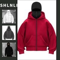 ราคา เสื้อกันหนาวแบบมีหมวกสำหรับผู้ชาย สไตล์อเมริกัน หลวม สีทึบ พร้อมซิป ใส่ได้ในฤดูใบไม้ผลิและฤดูใบไม้ร่วง (27390508206)