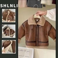 ราคา ฤดูใบไม้ร่วงและฤดูหนาวชายหญิงกํามะหยี่อบอุ่นแจ็คเก็ตเด็กทารกขนแกะทนกว่าเกาหลีซิปหนาหนังนิ่มเสื้อ (29222395688)