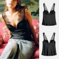 ราคา ฤดูใบไม้ร่วงฤดูหนาวผลิตภัณฑ์ใหม่ผู้หญิงภาษาฝรั่งเศสคําเซ็กซี่สไตล์รูปหัวใจแขนกุดลูกไม้ผ้าไหมซาตินเนื้อด้านบน 8986331 (50001948153)