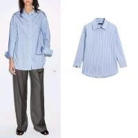 ราคา ฤดูใบไม้ร่วงฤดูหนาวสไตล์ใหม่เสื้อผ้าผู้หญิงสไตล์ชาติพันธุ์พร็อพทางปัญญาสไตล์สีฟ้าลายแขนยาว 5140947 (52351957103)