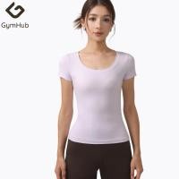 ราคา GymHub เสื้อยืดคอกลมรักบี้แขนสั้นสำหรับสตรี ดีไซน์เรียบหรู ทรงเข้ารูป สั้น แนวพื้นฐาน (27593590426)