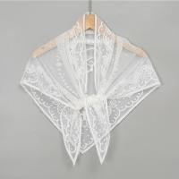 ราคา LOVOSME Virgin Mary ปักผ้าพันคอสามเหลี่ยมสีทึบ Headscarf ลูกไม้ผ้าคลุมไหล่ Hollow Out Tippet (41718346875)