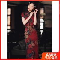 ราคา Sado กี่เพ้างานแต่งงานปีใหม่สไตล์จีน2025ชุดเดรสยาวสีแดงแบบสาธารณรัฐจีน (27172680352)