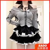 ราคา SADO กระโปรงเค้กสไตล์เอวสูง ลายปุยฝ้ายและลูกไม้ มีการออกแบบพิเศษแบบอีเวสไบเลต์ ทำให้ดูเพรียวบาง (44420921665)