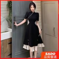 ราคา Sado ชุดผู้หญิงใส่แล้วดูผอมไซส์ใหญ่สำหรับสาวอวบชุดกี่เพ้าสไตล์จีนย้อนยุคแบบใหม่สำหรับฤดูร้อนชุดกี่เพ้าแบบปรับปรุงใหม่ (28058986462)
