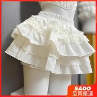 ราคา SADO กระโปรงเค้กสีขาวยาวครึ่งหนึ่งเอวสูง ทำให้น่ามองและบางลง (53200219545)