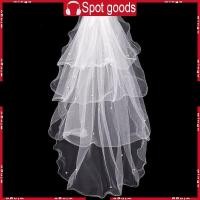 ราคา ชุดแต่งงานแบบทูลเล่ สีขาว Bowknot พร้อมผ้าคลุมหน้าและหวี (56201146324)