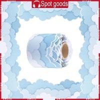 ราคา WIN Bulletin Board Border 32 8ft Cloud Mass Pattern Border Trim สติ๊กเกอร์ติดผนังสําหรับห้องเรียนไวท์บอร์ดกระดานดํา Decora (53200022861)