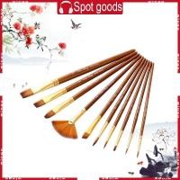 ราคา ชนะ 10ชิ้นชุดแปรงทาสีไนล่อนผมสีน้ําแปรงรอบปลายแหลมพู่กันชุดจิตรกรรมมืออาชีพ (48650115182)