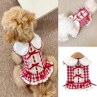 ราคา สัตว์เลี้ยงสุนัขเสื้อผ้าตาหมากรุกแมวชุดย้อนยุคเสื้อคอปกสําหรับสุนัขขนาดกลางขนาดเล็กเจ้าหญิงลูกสุนัขชุดสไตล์พระสัตว์เลี้ยงชุ (43015084427)