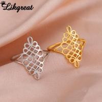 ราคา LIKGREAT ผู้หญิง Hollowed Out วงกลมแหวนทองชุบไทเทเนียมสแตนเลสเครื่องประดับอุปกรณ์เสริม (28836413869)