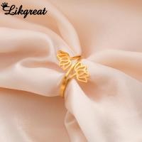 ราคา LIKGRET Golden Lotus เปิดแหวนทองชุบทองไทเทเนียมเหล็กแฟชั่นอุปกรณ์เสริมของขวัญสําหรับผู้หญิง (25594696402)