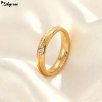 ราคา LIKGRET Gold Single Line Diamond Inlaid Ring แฟชั่นงานแต่งงานหมั้นเครื่องประดับสําหรับคู่ (27336390154)