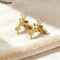 ราคา LIKGRET Custom ชื่อ Cufflinks สแตนเลสผู้ชายเจ้าบ่าวเสื้อหรูหราส่วนบุคคลเครื่องประดับคริสต์มาสของขวัญ (46150302773)