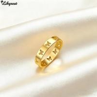 ราคา LIKGRET Charming Golden Hollowed out แหวนผีเสื้อแฟชั่นผู้หญิง Minimalist เครื่องประดับ (42050587344)