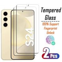 ราคา รองรับการปลดล็อกลายนิ้วมือ กระจกนิรภัยกันรอยหน้าจอ แบบเต็มจอ สําหรับ Samsung S24 Ultra S21 S22 S23 Plus 2 ชิ้น (24315968471)