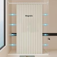 ราคา ห้องน้ําเลียนแบบผ้าลินินกันน้ําแม่เหล็กพับม่านอาบน้ําและชุดราวม่านอาบน้ํา (28915450816)