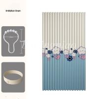 ราคา ม่านอาบน้ําพับได้ วัสดุผ้าลินินเทียม กันน้ํา กันราน้ําค้าง ฉากกั้นห้องน้ํา (25268753400)