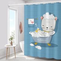 ราคา 120 กรัม ผ้าม่านอาบน้ํา ผ้าโพลีเอสเตอร์ กันน้ํา กันเชื้อรา ลายแมว (19253407391)