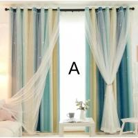 ราคา ผ้าม่านลายดาวไล่โทนสี 2 ชั้น Voile (2246594064)