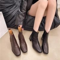 ราคา Simple Thick Heel Elastic Short Boots Martin Boots All Match Chelsea Boots (41367300023)