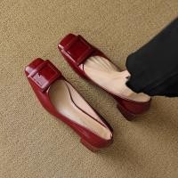 ราคา รองเท้าส้นสูงสไตล์ฝรั่งเศส แบบปากตื้นและส้นหนา (42112831862)