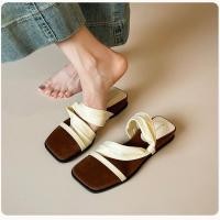 ราคา รองเท้าแตะหัวเหลี่ยมพื้นหนาสไตล์คลาสสิก (41913792367)