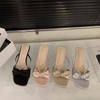ราคา Chunky Heel Classy Small Sandals รองเท้าแตะโบว์ฤดูร้อน (40855012516)