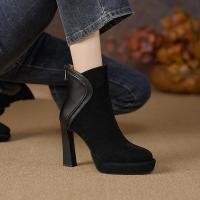 ราคา รองเท้าบูทสไตล์ใหม่สำหรับผู้หญิง สวมใส่สบาย เหมาะกับรองเท้าสั้นมีส้นสูง (40967097984)