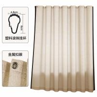 ราคา 190กรัม ม2ผ้าลินินเจาะฟรีผ้าม่านผ้ากอซลามิเนตม่านอาบน้ํากันน้ํา แหวนบอลสีดํา (47801240835)