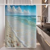 ราคา เปลือกหอยริมทะเลผ้าโพลีเอสเตอร์ห้องอาบน้ําพาร์ทิชันม่านห้องน้ําม่านอาบน้ํา (44356972421)