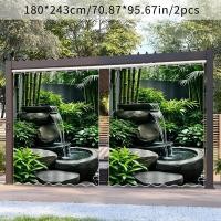 ราคา 120ก ไม้ไผ่ป่าน้ําไหลกลางแจ้งศาลาครีมกันแดดผ้าม่าน (43758173985)