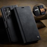 ราคา ซองหนังพลิกสําหรับ Samsung Galaxy S22 Ultra S22Ultra GalaxyS22Ultra 5G Retro รูปแบบเคสโทรศัพท์กันกระแทกช่องเสียบการ์ดวงเล็บกรณีปกหลัง (29889786432)