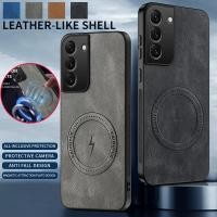 ราคา รองรับปลอกชาร์จไร้สายแม่เหล็กสําหรับ Samsung Galaxy S22 Plus SamsungS22Plus S22Plus S22 Retro หนังเคสโทรศัพท์ป้องกันเลนส์กันกระแทกกันชนนุ่มกรณีปกหลัง (27541497419)