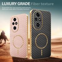 ราคา รองรับปลอกชาร์จแม่เหล็กสําหรับ Honor 200 Pro Honor200 Pro 200Pro Honor200Pro 5G รูปแบบคาร์บอนไฟเบอร์ Gold Electroplated Edge เคสโทรศัพท์กันกระแทกป้องกันกลับ Hard Cover (29291903919)