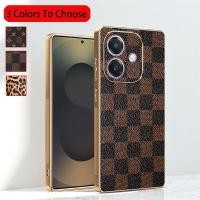 ราคา สําหรับOppo A3 A3X A5i OppoA3X OppoA3 OppoA5i 4G 5G CheckeredหนังรูปแบบหรูหราElectroplatedทองเคสโทรศัพท์กันกระแทกป้องกันกลับฮาร์ดแฟชั่นปก (42308816536)