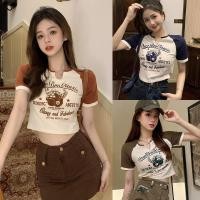 ราคา พร้อมส่งจากกทม เสื้อครอป เสื้อแฟชั่นผญๆ เสื้อยืดแขนสั้น ลายพิมพ์ตัวอักษรวินเทจ เนื้อผ้านุ่ม ใส่สบายสุดๆ (26381269151)